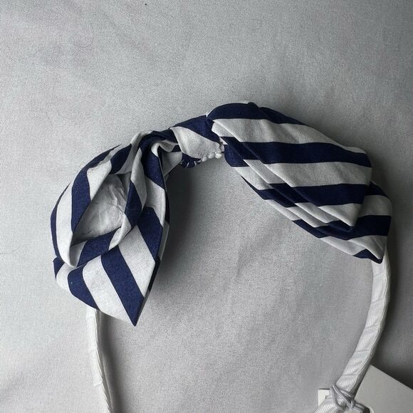Janie And Jack Bow Headband, Navy And White Stripes - Picture 4 of 4